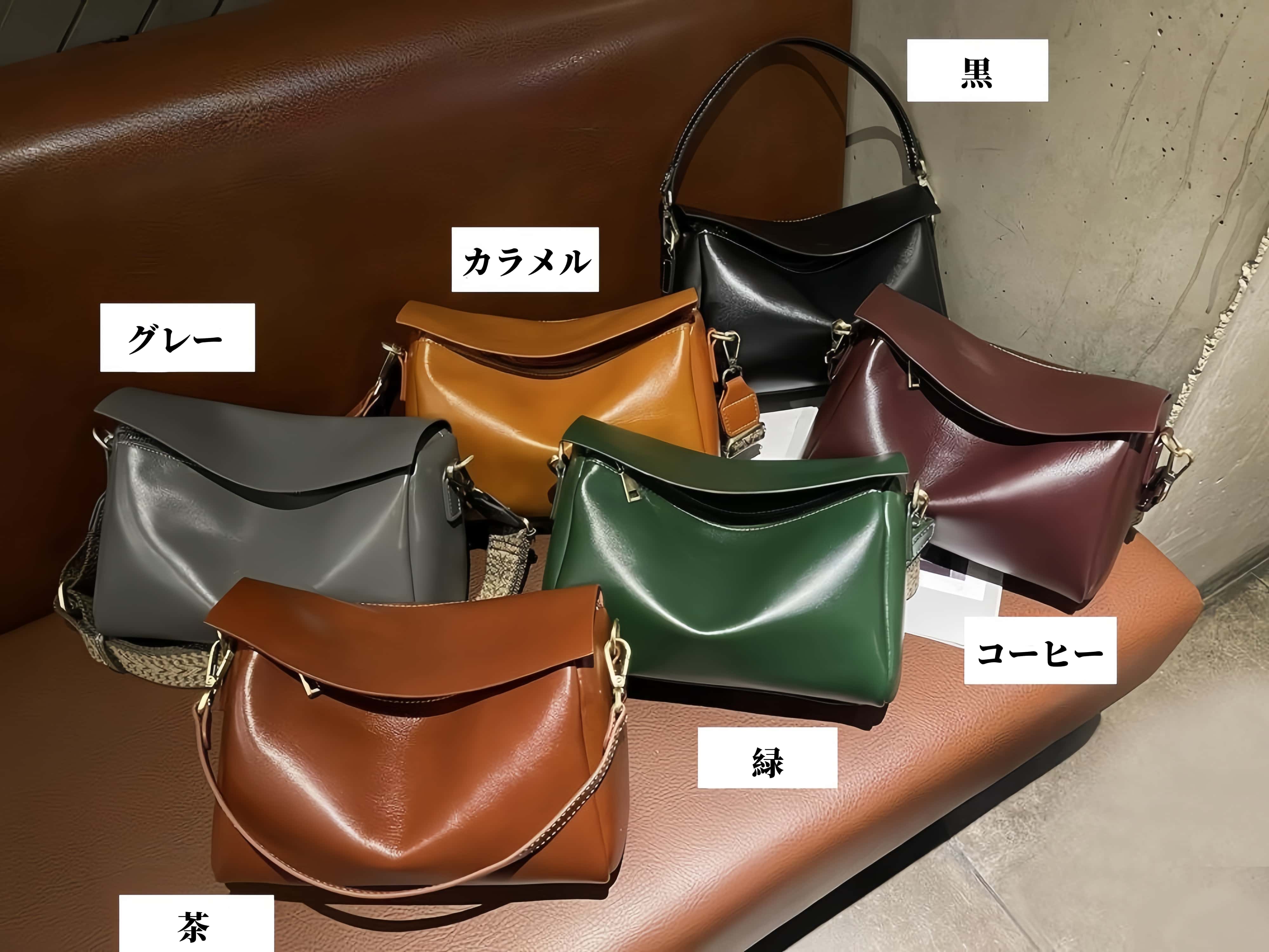 3WAY|6色|植物タンニン鞣しの天然牛革女性用斜めがけバッグ|牛革トートバッグ|2本の肩ベルトを付属