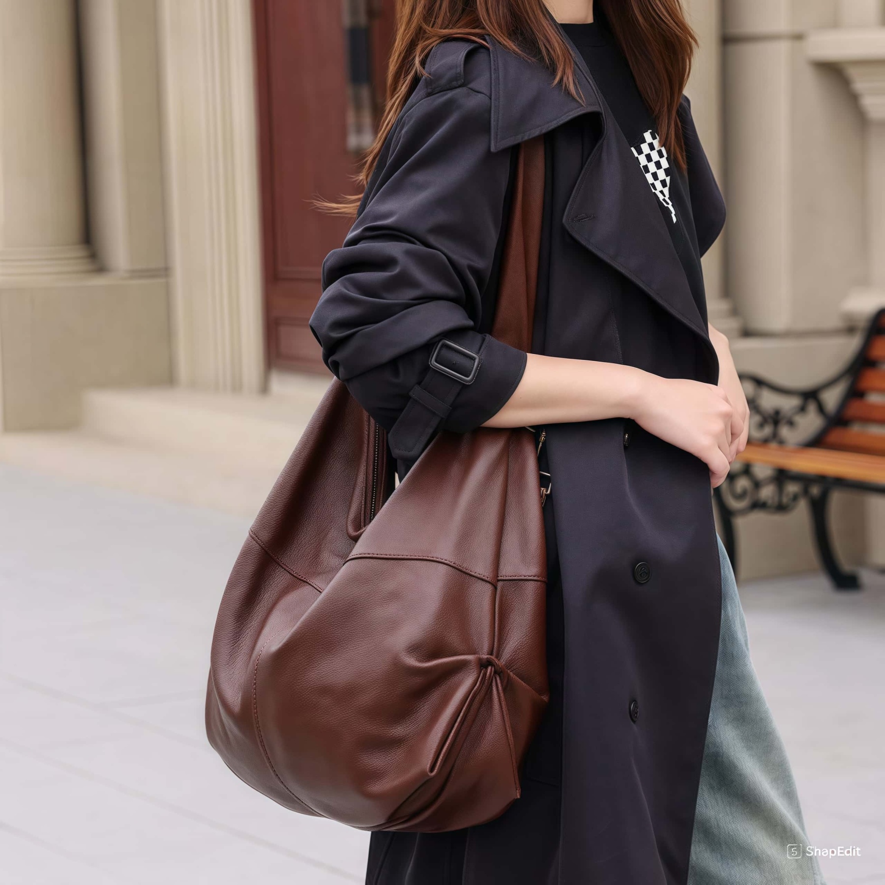 天然牛革トートバッグ |大容量|片肩バッグ|ショルダーバッグ|レザーバッグ