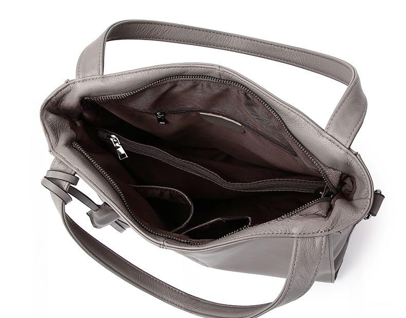 おしゃれで素敵！グレー|黒|茶|3色•3WAY•植物鞣し牛革ハンドバッグ•牛革トートバッグ