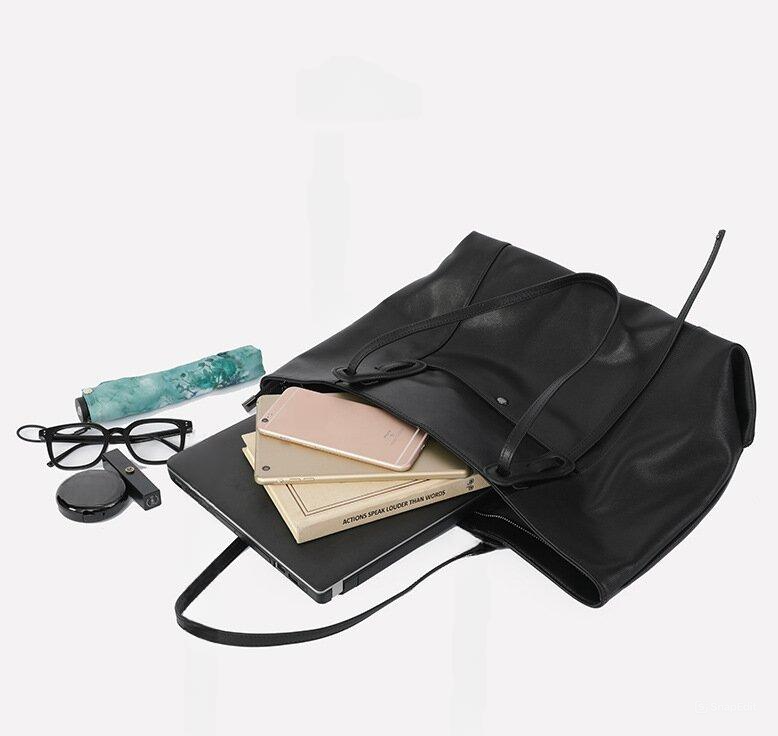 優雅な天然牛革トートバッグ|通勤・旅行に最適な大容量デザイン