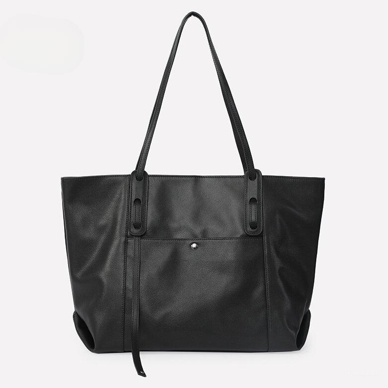 優雅な天然牛革トートバッグ|通勤・旅行に最適な大容量デザイン