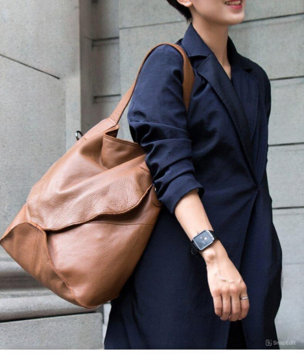 新作！【粋】シリーズ|茶|黒|2色|2WAY|天然牛革製トートバッグ兼斜め掛けバッグ|シンプルで魅力的な大容量デザイン