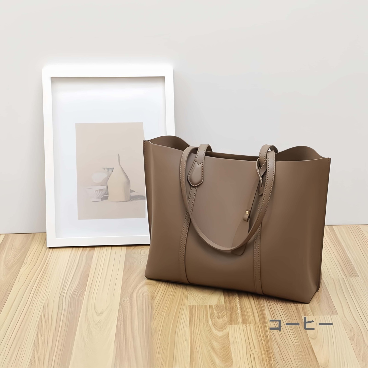 レトロな雰囲気満点 ！♦コーヒー|ベージュ|青|3色♦牛革製トートバッグ♦通勤や集会、旅行に最適♦大容量設計