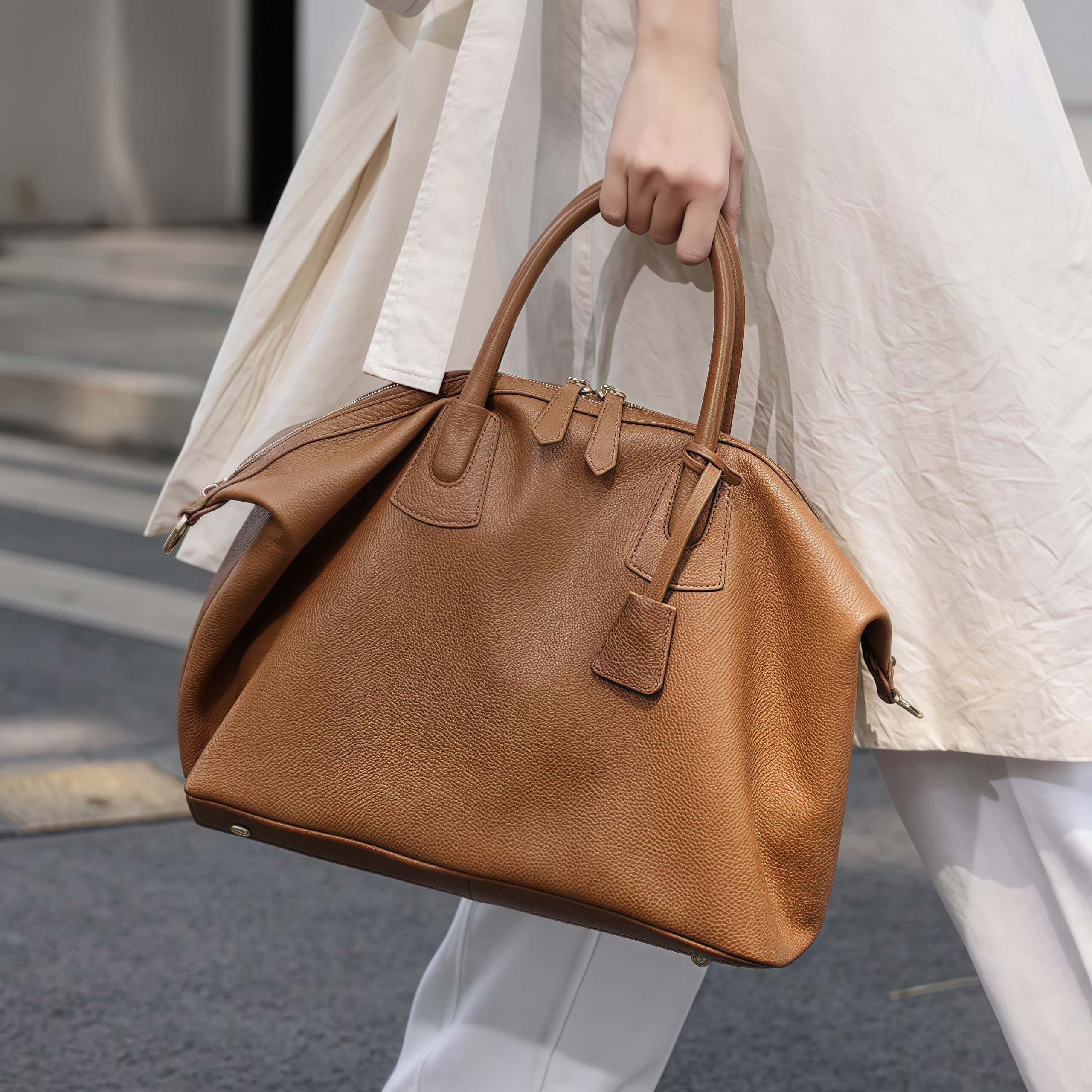 シックな！♦3WAY♦カラメル|黒|茶|3色展開！♦天然の厚みある柔らかい牛革製ハンドバッグ♦牛革肩掛けバッグ