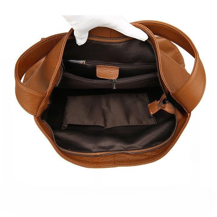 ミニマリズム スタイル ！•カラメル|黒|2色•厚手で柔らかめの天然牛革のトートバッグ