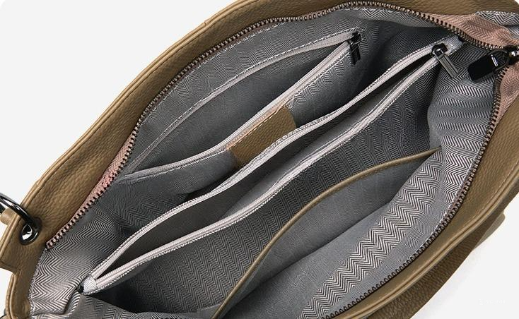 華やか！♦カーキ|黒♦2色♦厚みのある柔らかい天然牛革トートバッグ♦牛革ショルダーバッグ