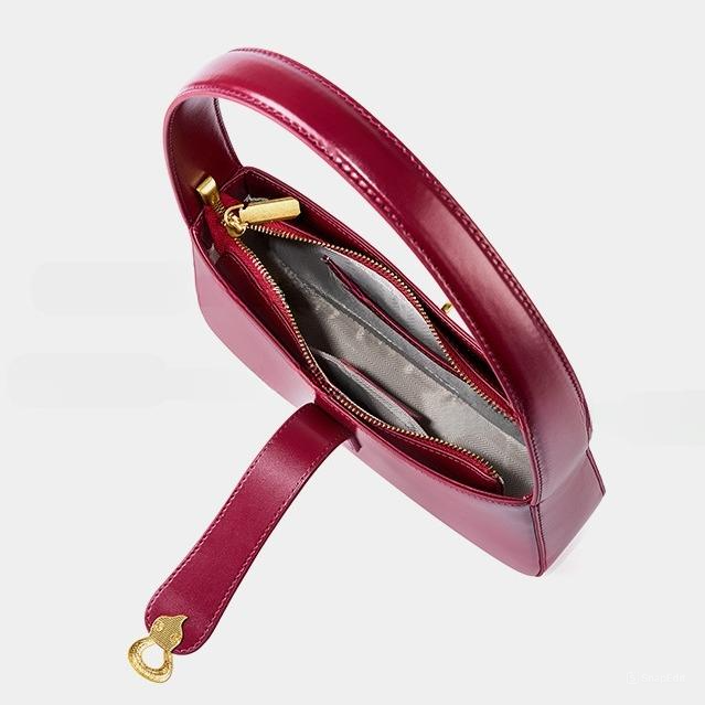 3色▪茶|黒|クラレット▪天然牛革ハンドバッグ▪牛革肩掛けバッグ