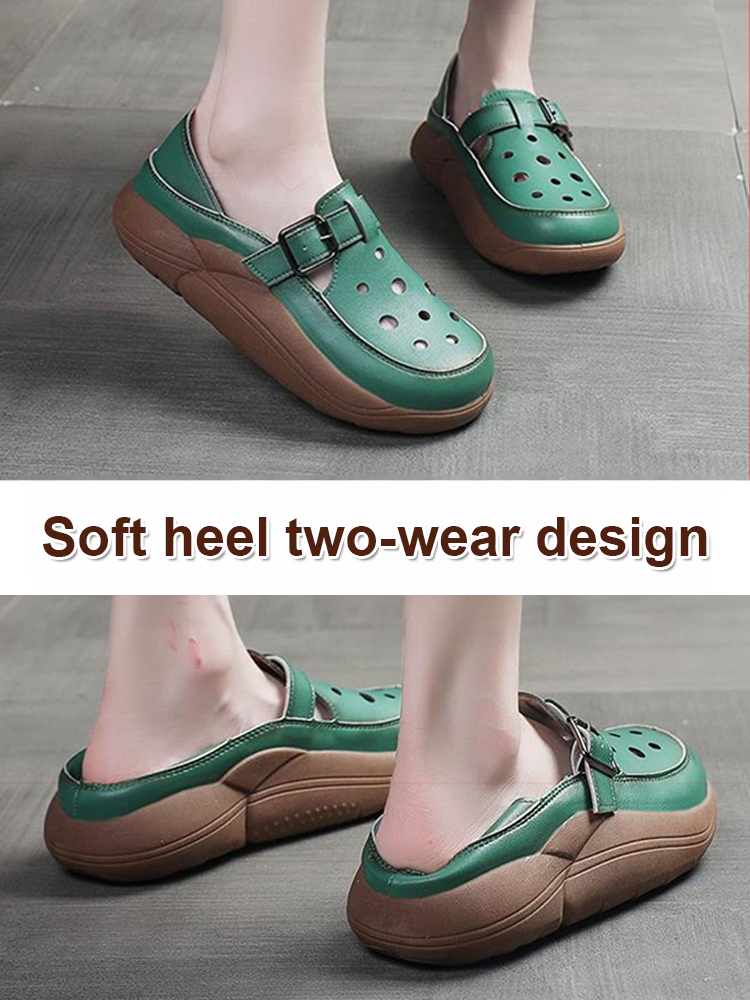 Retro and stylish hollow two-way hole shoes