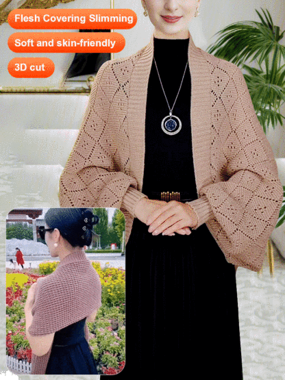 【Versatile Clothing】Plaid Knit Shawl Cardigan