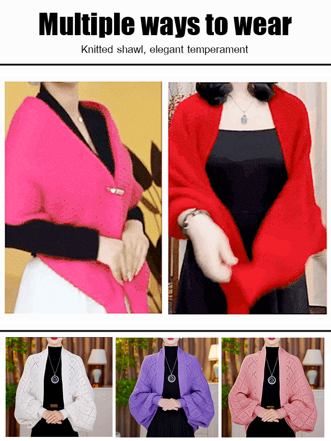 【Versatile Clothing】Plaid Knit Shawl Cardigan