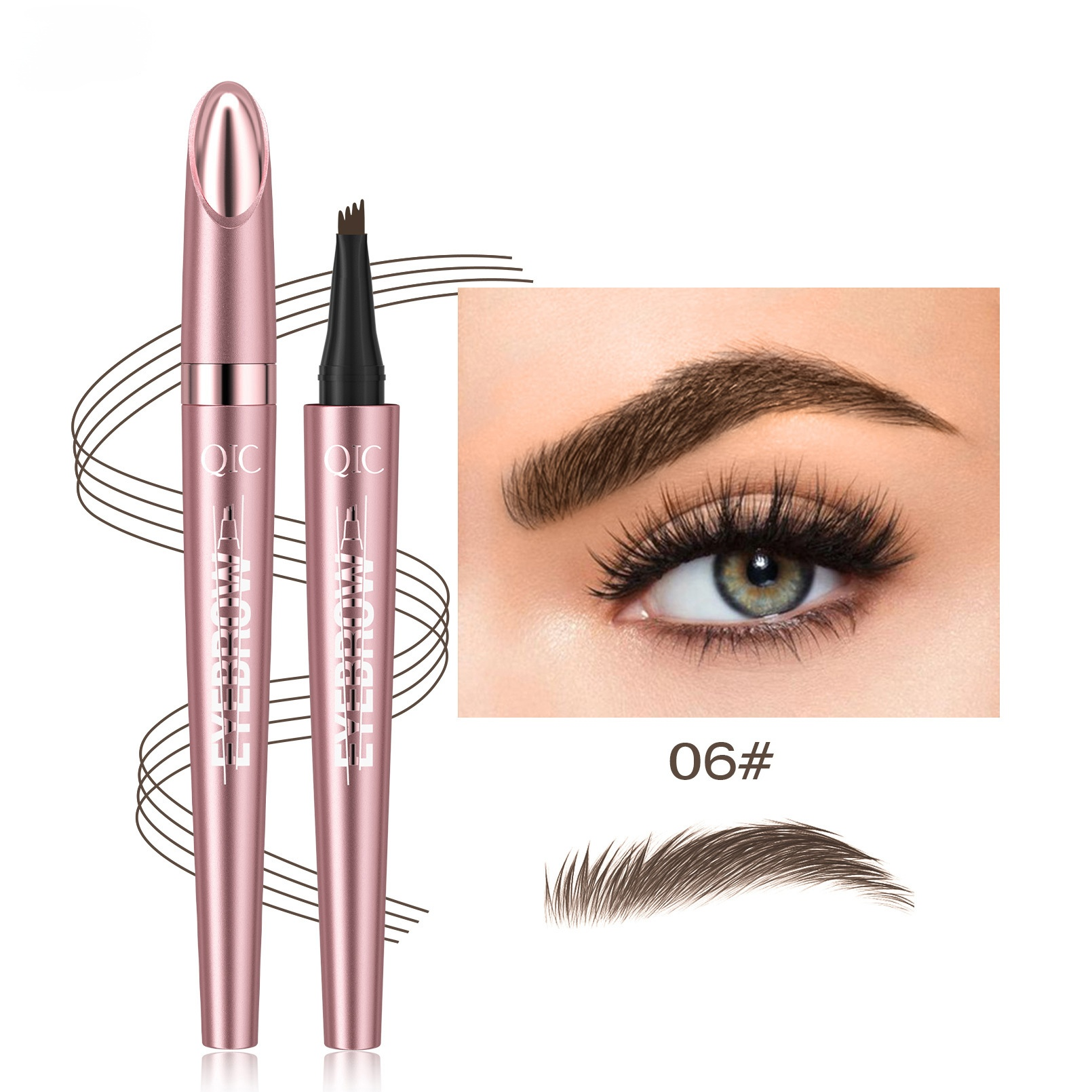 【Sweat-proof and Smudge-proof】Four-Pronged 3D Microblade Waterproof Eyebrow Pen