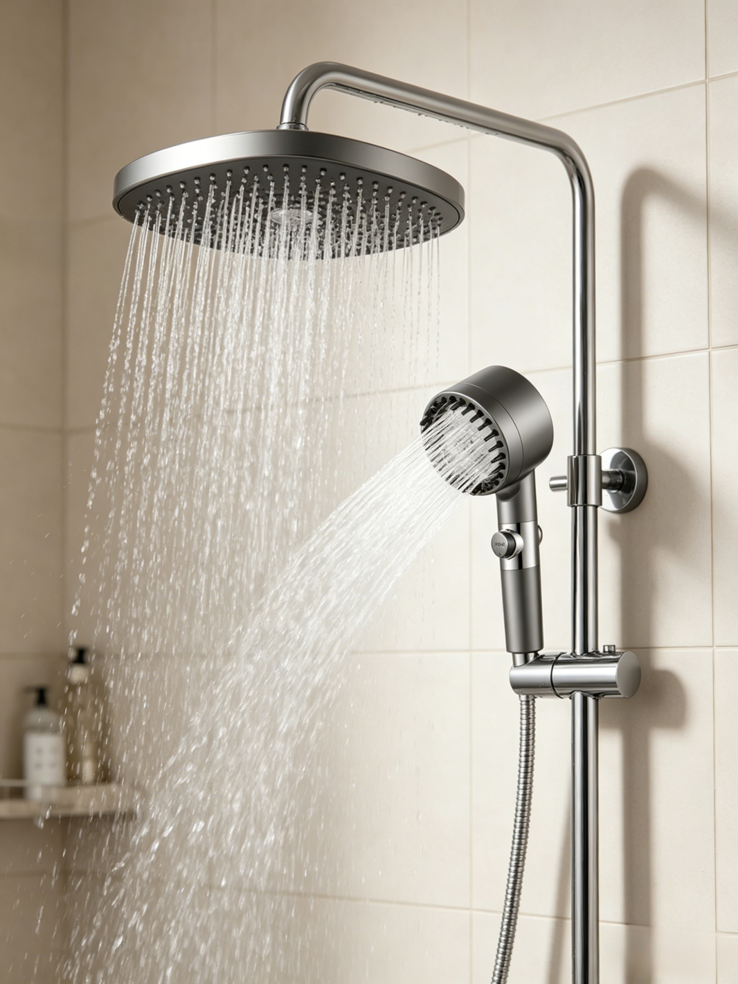 German multifunctional massage one-touch pressure-adjustable showerhead