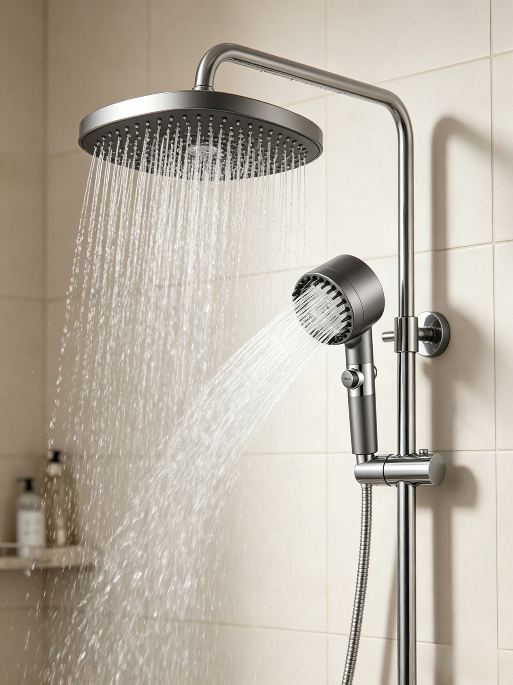 German multifunctional massage one-touch pressure-adjustable showerhead