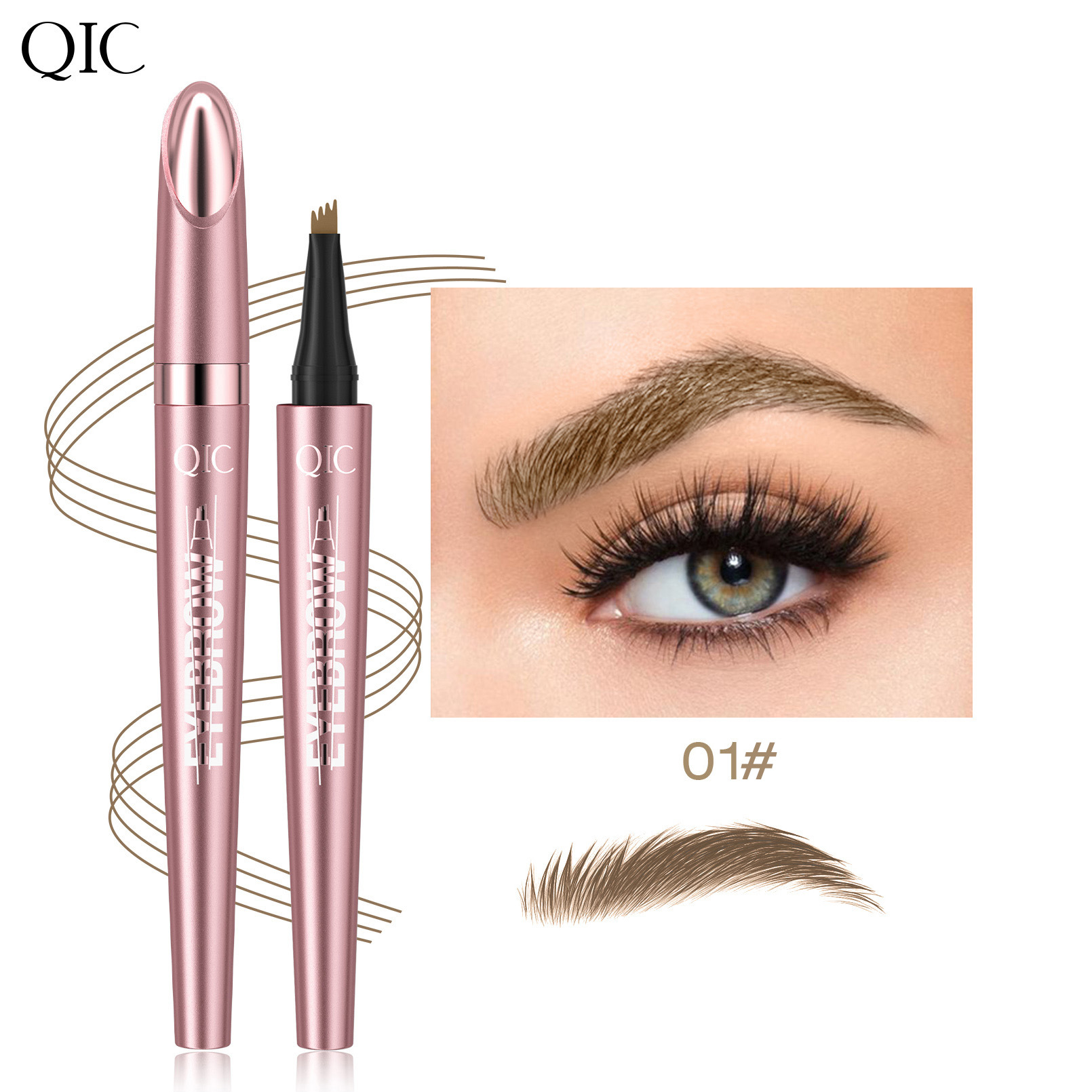 【Sweat-proof and Smudge-proof】Four-Pronged 3D Microblade Waterproof Eyebrow Pen