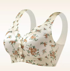 Noble-style floral satin seamless bra