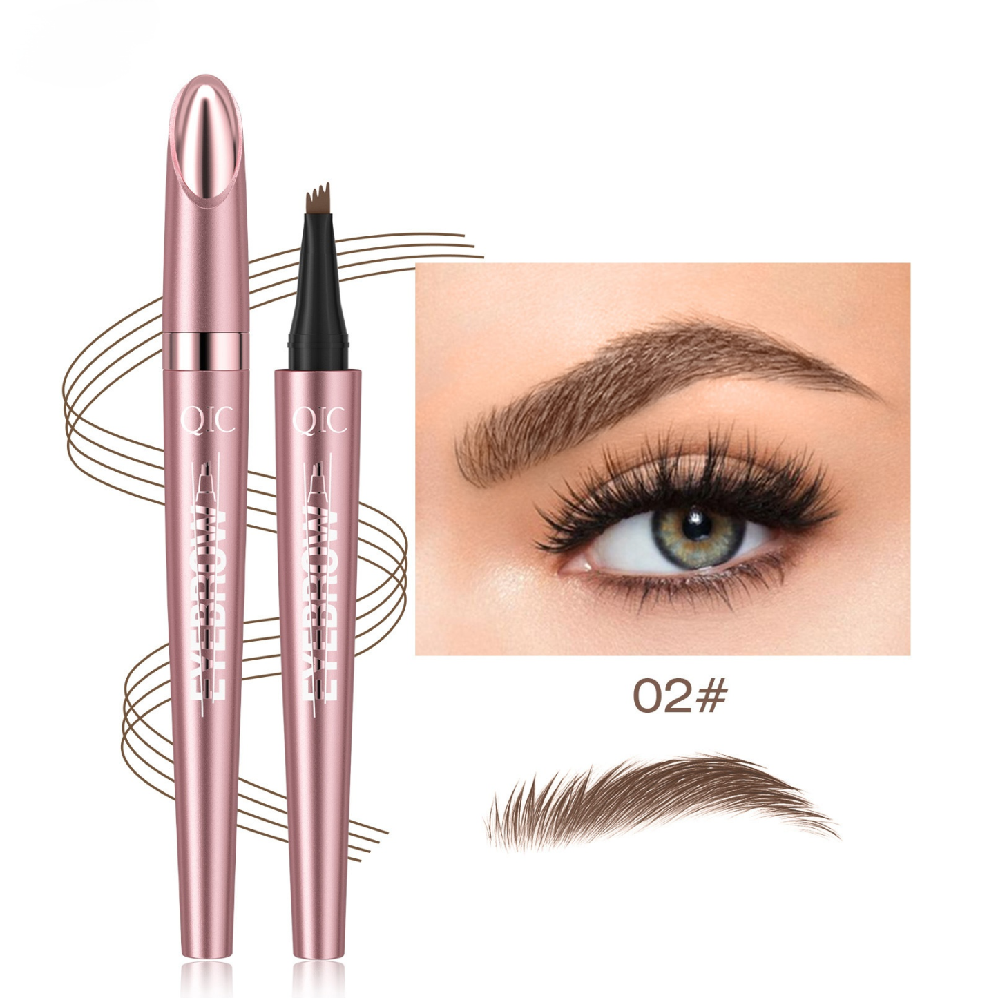 【Sweat-proof and Smudge-proof】Four-Pronged 3D Microblade Waterproof Eyebrow Pen