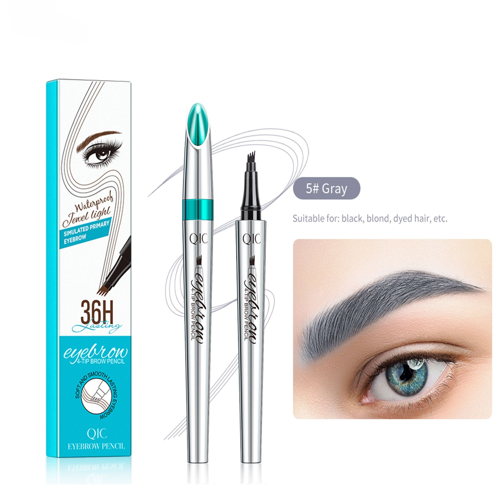 【Sweat-proof and Smudge-proof】Four-Pronged 3D Microblade Waterproof Eyebrow Pen