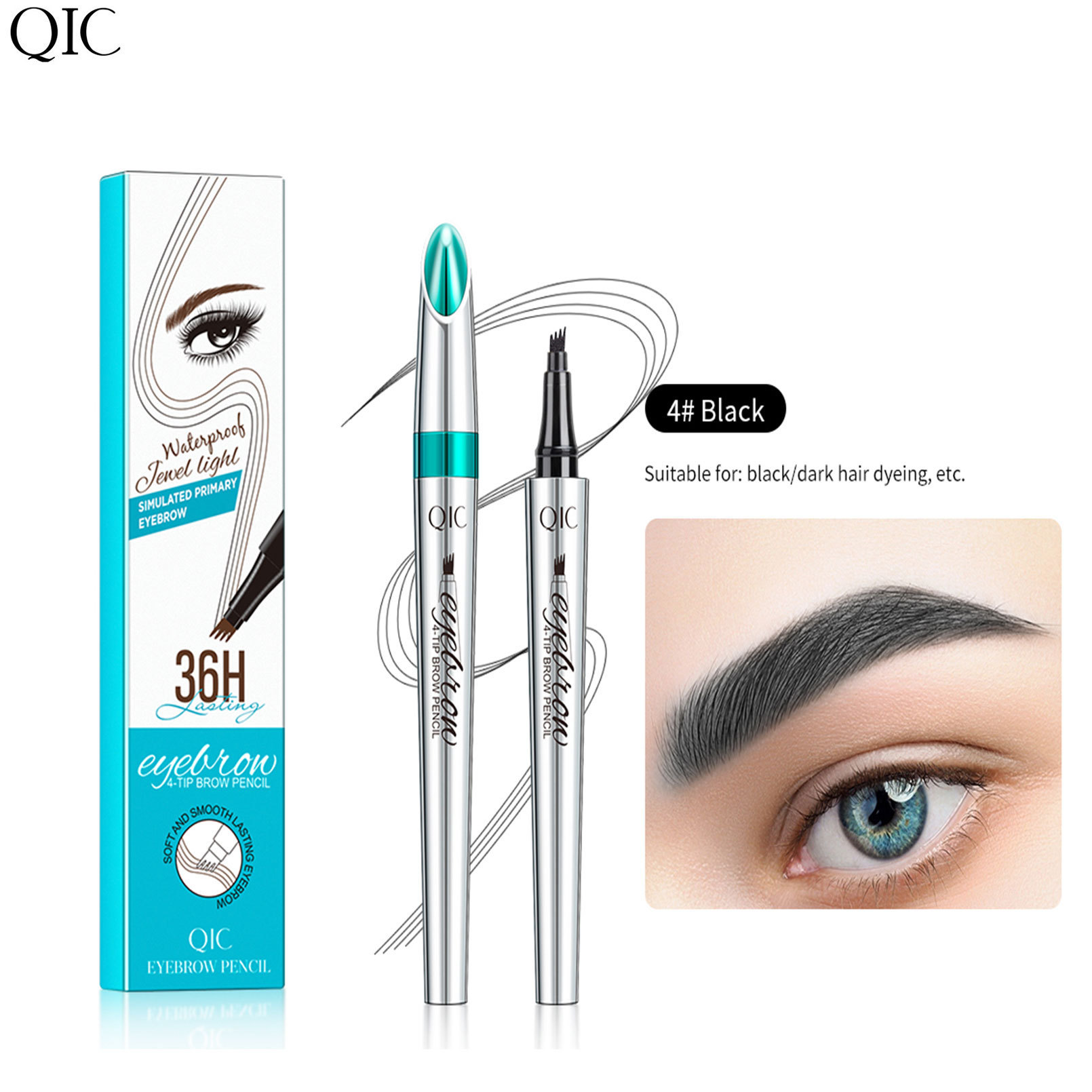 【Sweat-proof and Smudge-proof】Four-Pronged 3D Microblade Waterproof Eyebrow Pen