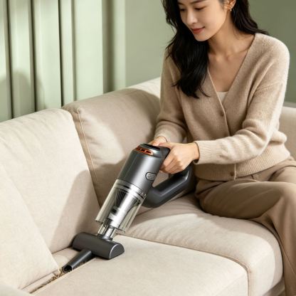 Car vacuum cleaner for dust and mite removal, suitable for both home and car use.