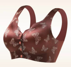 Noble-style floral satin seamless bra