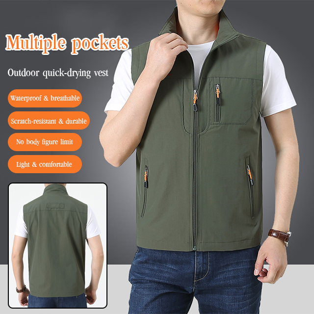 Multi-pocket quick-drying vest