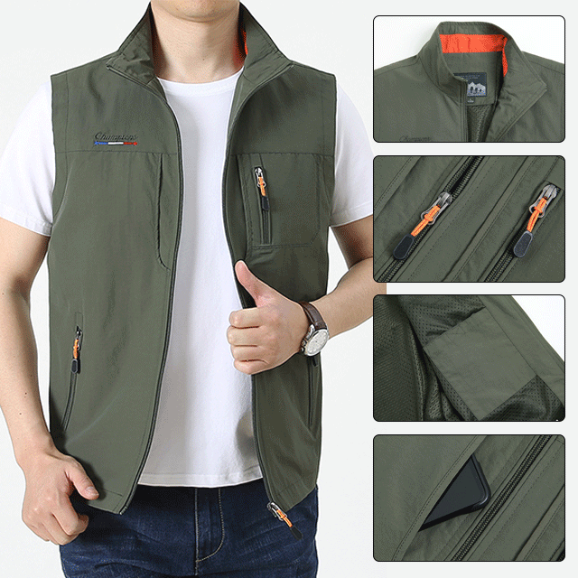 Multi-pocket quick-drying vest