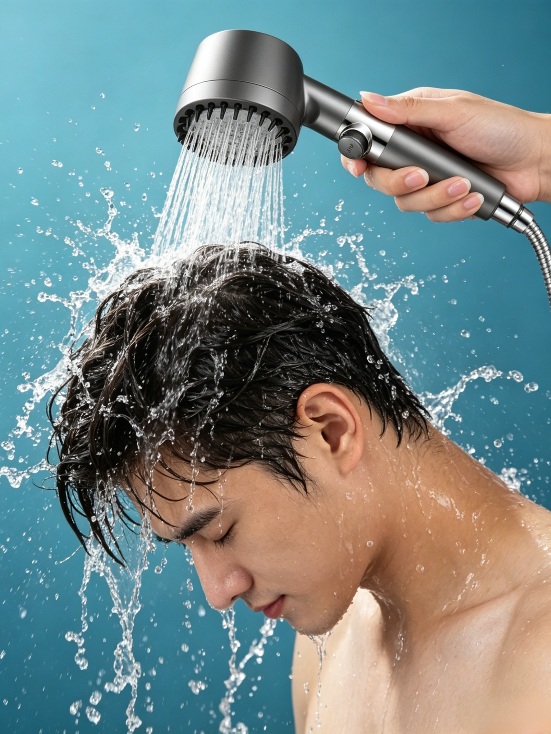 German multifunctional massage one-touch pressure-adjustable showerhead