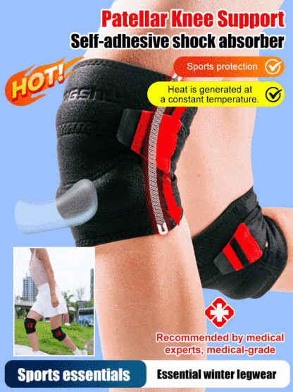Sports compression shock-absorbing self-adhesive patellar knee brace