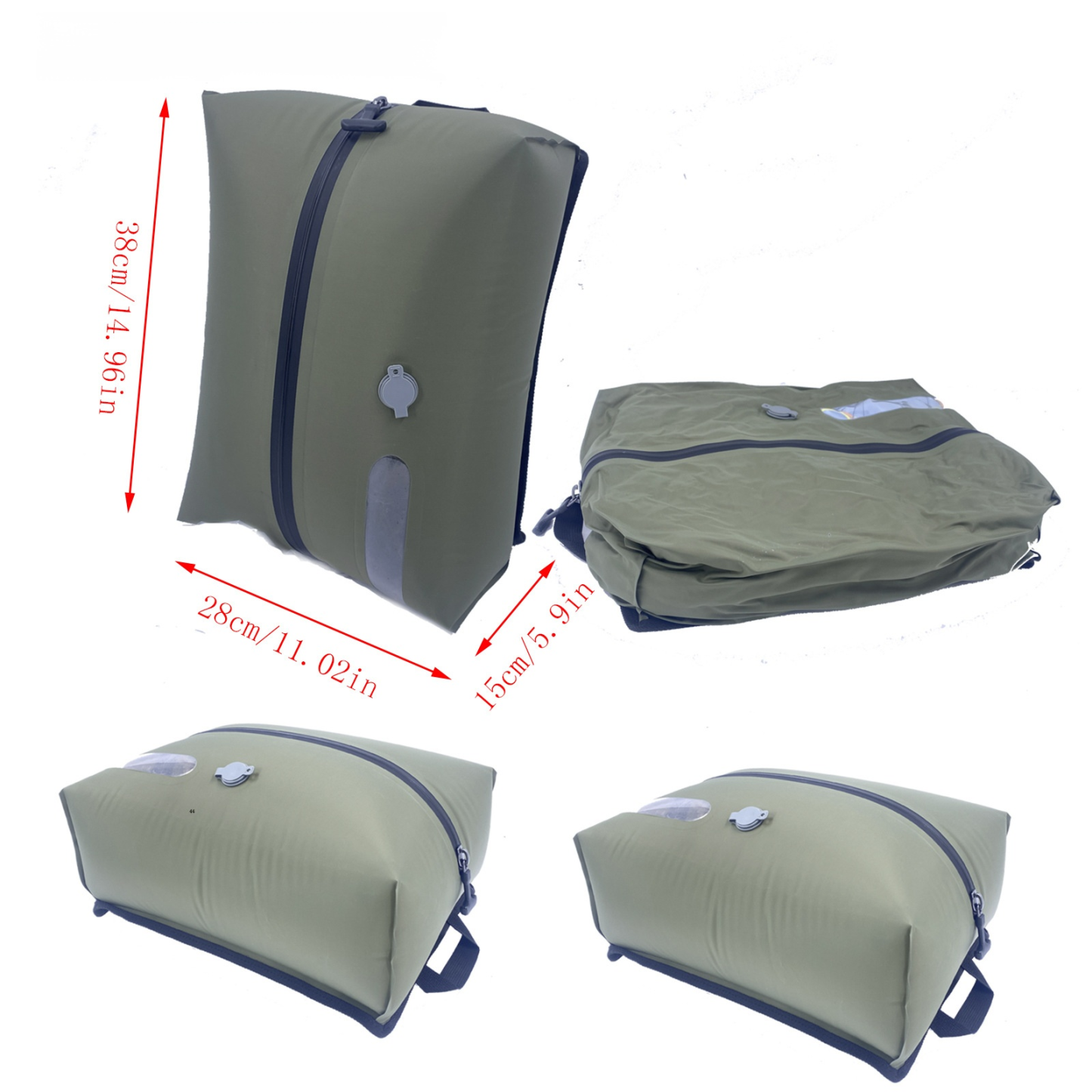 Pump-free travel clothing storage compression bag