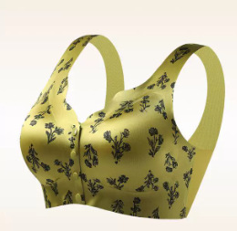 Noble-style floral satin seamless bra