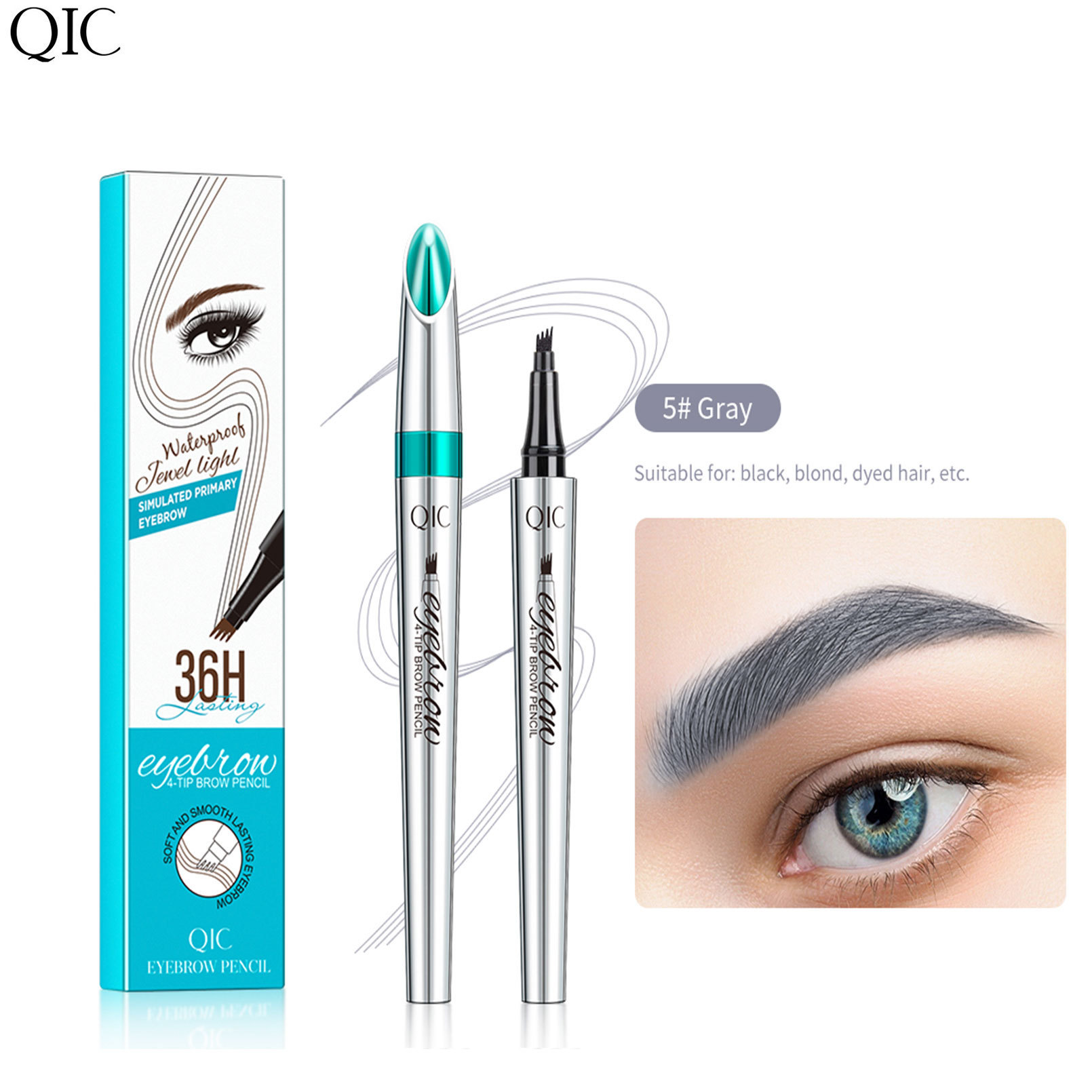 【Sweat-proof and Smudge-proof】Four-Pronged 3D Microblade Waterproof Eyebrow Pen