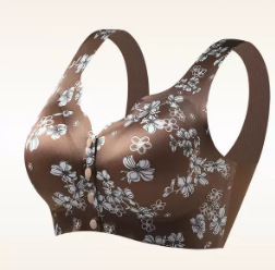 Noble-style floral satin seamless bra