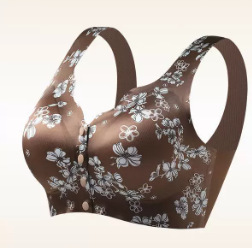Noble-style floral satin seamless bra