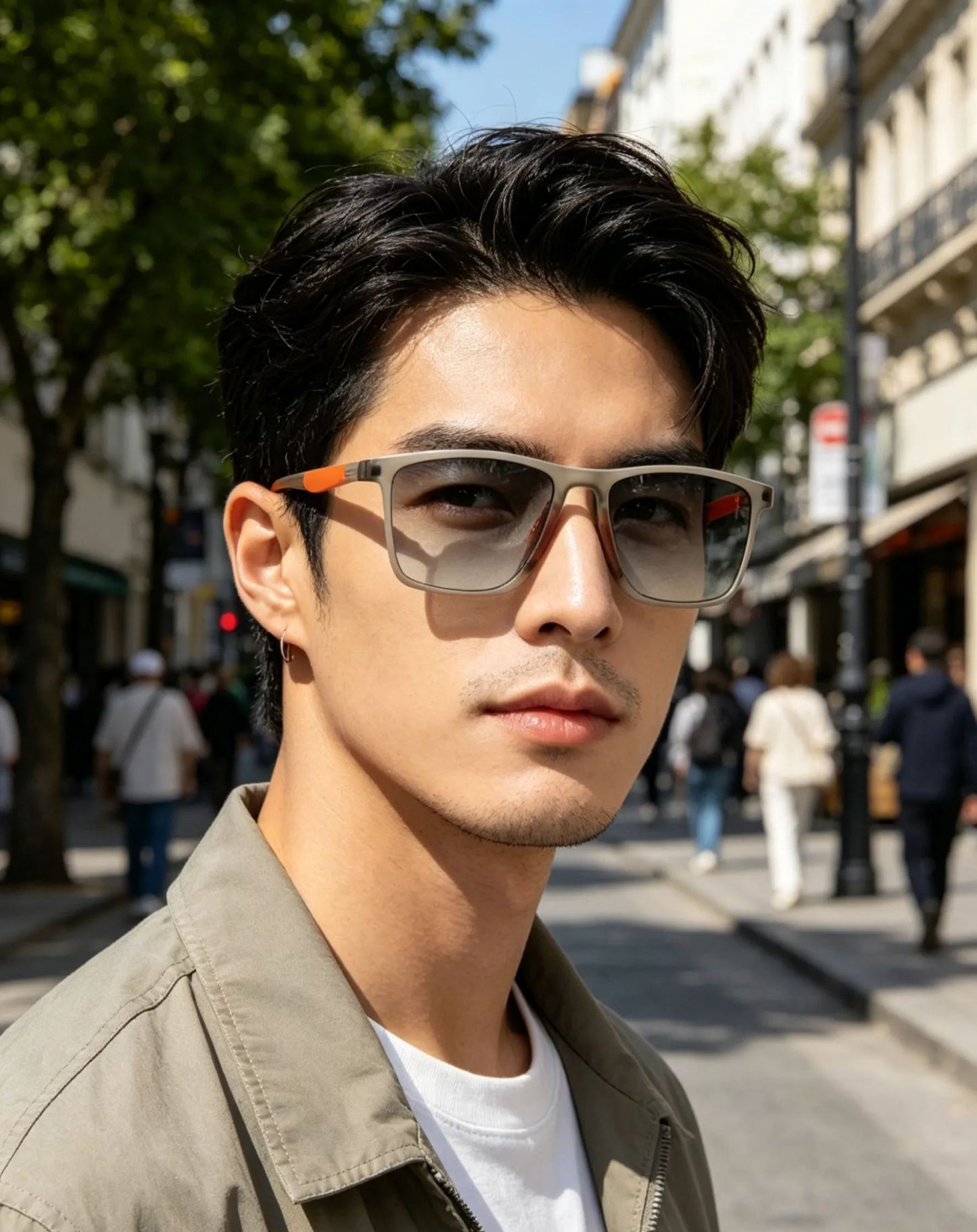 Sports-style 2-in-1 UV-protective photochromic reading glasses