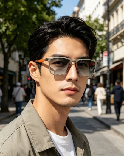 Sports-style 2-in-1 UV-protective photochromic reading glasses