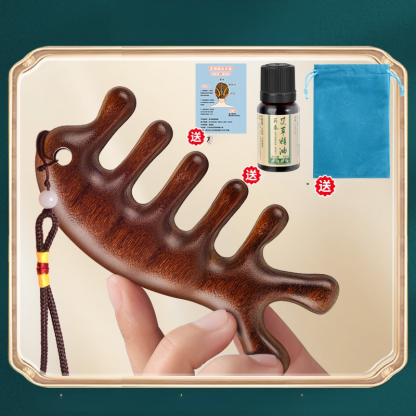 【生發通絡】金絲檀木小海豚按摩梳