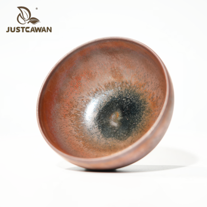 窑膜彩柿红钵建盏