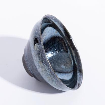 束口黑底银毫建盏