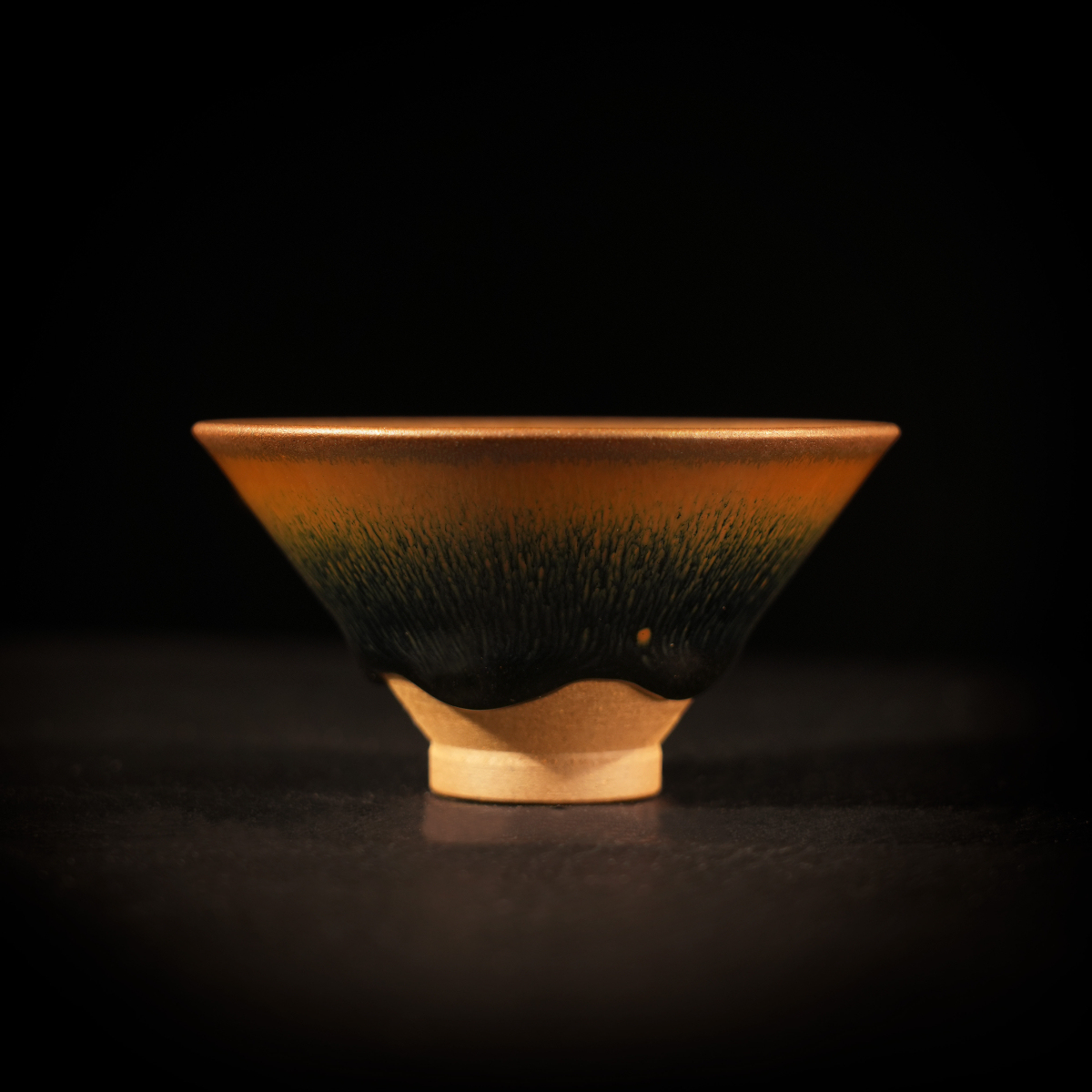 撇口金兔毫柴烧建盏