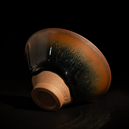 撇口金兔毫柴烧建盏