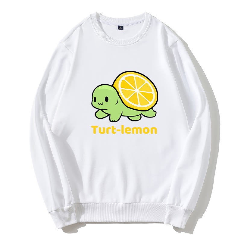 TURT-lEMON タートルレモングラフィック ラウンドカラー スウェットシャツ - 白 - 5XL - image 5