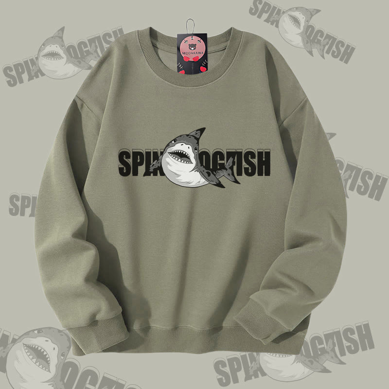 MODAKAWA スパイニードッグフィッシュ グラフィック ユニセックス スウェットシャツ - Light Khaki - 5XL - image 2