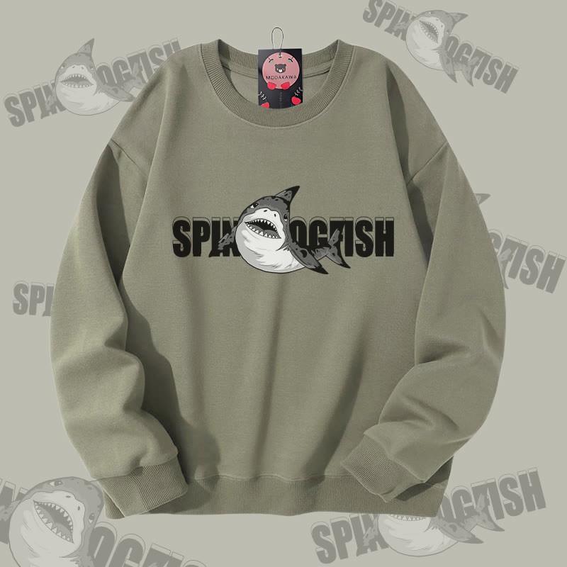 MODAKAWA スパイニードッグフィッシュ グラフィック ユニセックス スウェットシャツ - Light Khaki - 5XL - image 2
