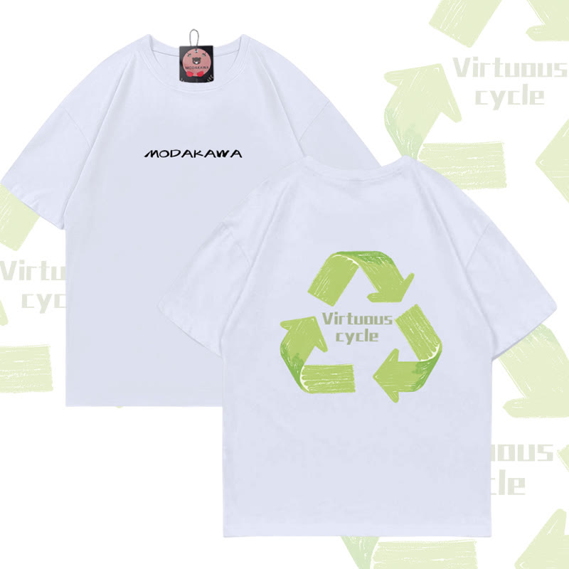 VIRTUOUS CYCLE Graphic Modakawa Cotton T-shirt - White - 5XL - image 3