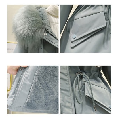 フリースフード付きコート、タートルネックセーター、カジュアルパンツのマッチングコーデ - image 16