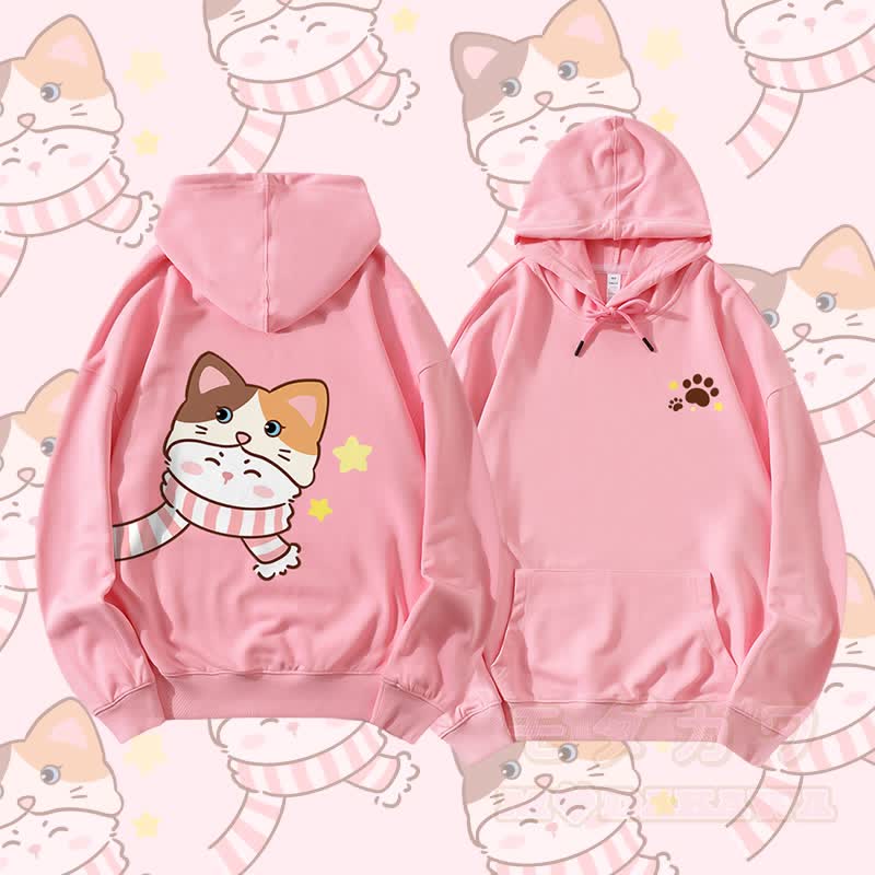 MODAKAWA スカーフ キティ グラフィック カップル マッチング パーカー - ピンク - 5XL - image 7