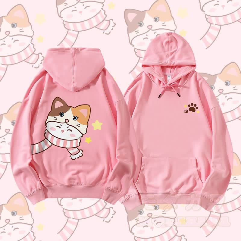 MODAKAWA スカーフ キティ グラフィック カップル マッチング パーカー - ピンク - 5XL - image 7