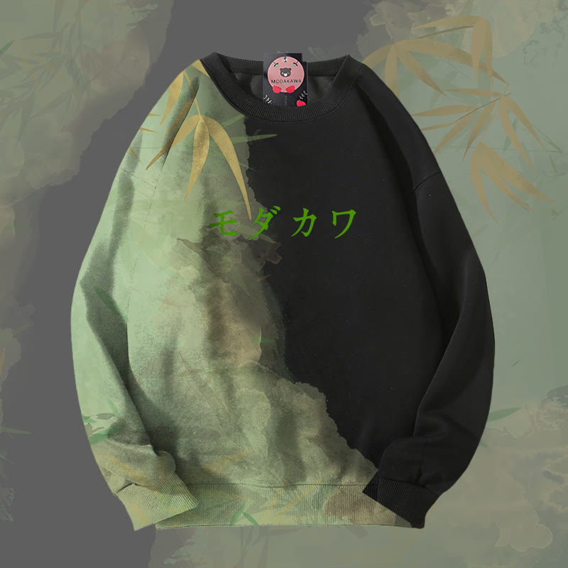 MODAKAWA バンブーグラデーション オールオーバープリント ユニセックス スウェットシャツ - Black - 4XL - image 7