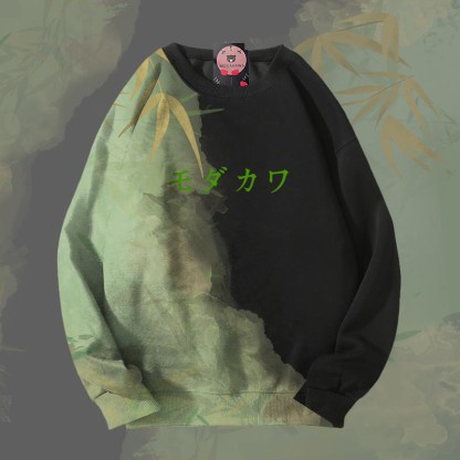 MODAKAWA バンブーグラデーション オールオーバープリント ユニセックス スウェットシャツ - Black - 4XL - image 7