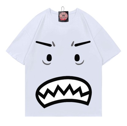 怒りの表情プリントModakawaTシャツ - White - 5XL - image 3